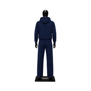 Conjunto Deportivo Azul Marino Personalizado para Hombre, Sudadera con Cremallera Completa, Pantalones Deportivos de Pierna Ancha, Logotipo Gráfico, Ropa Deportiva Casual, Estilo Urbano, Venta al Por Mayor - Product Image 2