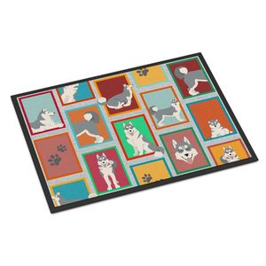 Siberian Husky พรมเช็ดเท้า, พรมเช็ดเท้ากันน้ำกันลื่นพื้นต่ำ24ชม. X 36W พรมหน้าประตูซักได้สำหรับทางเข้า - Product Image 1