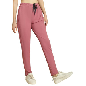 Pantalon de jogging léger rose poudré pour femme, taille élastique, vente en gros, usine Europe - Product Image 2