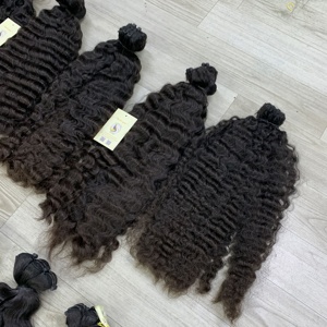 Wholesale Burmese Curly Cabello Humano Cuticles Aligned Straight Wave Raw Bundles Natural Black Weft <b>Extensions</b> - Product Image 4