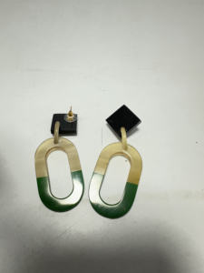 Boucles d'oreilles en corne naturelle pour femmes, bijoux sculptés en œil de buffle, taille personnalisée, agate d'Inde - Product Image 6