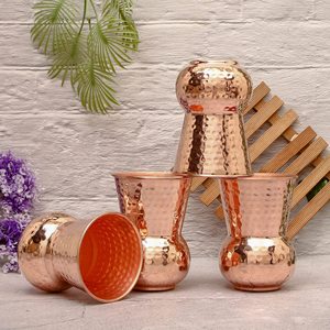 Smooth Finish Copper Glass Tumbler Plain Ayurvedic Drinking Water Cup Metal Copper <b>Drinkware</b> - Product Image 2