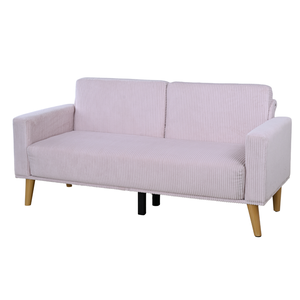 Sofá LoveSeat de Corduroy Rosa con Patas de Metal, Estilo Escandinavo, Tapizado para Muebles de Sala de Estar - Product Image 3