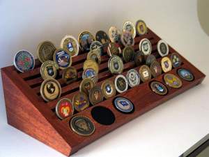 Highly Welcomed Wood Collectible Coin Holder Stand Challenge <b>Display</b> <b>Case</b> - Product Image 3