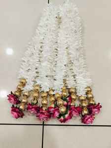 Guirlande décorative de marguerites artificielles avec pompons, style Art Déco, pour anniversaire, mariage, Mandap, scène, fête, festival, événement, maison, Diwali - Product Image 3