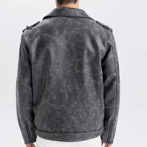 Good Quality Factory Outlet <b>Men's</b> PU Leather <b>Jacket</b> Regular Fit Great Personality Fast Delivery <b>Men's</b> Biker Leather <b>Jacket</b> - Product Image 2