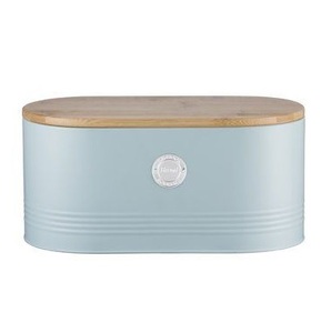 Retro Cream White Metal Bread <b>Box</b> with Bamboo Lid <b>Vintage</b> Farmhouse Style Bread Bin Countertop Food Storage Keeper with Handles - Product Image 6