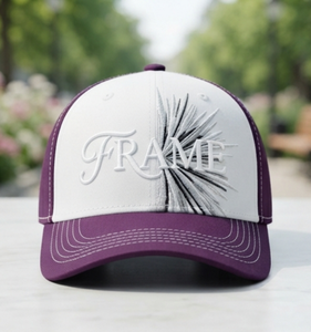 Premium Custom Baseball Frame Embroidered Baseball Cap White <b>Purple</b> 6-Panel Unisex Performance Breathable Waterproof Fleece - Product Image 1