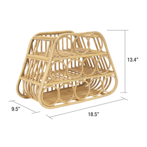 Support mural en rotin naturel pour bouteilles de vin, idéal pour la présentation dans la cuisine, le bar ou la salle à manger – Fabriqué au Vietnam - Product Image 2