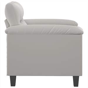 Fauteuil de salon en tissu microfibre gris clair, canapé compact avec structure en métal et contreplaqué, design compact - Product Image 4