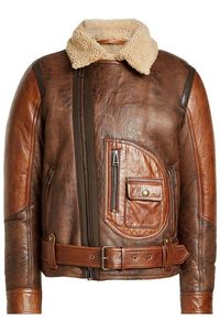 Veste bomber en peau de mouton pour homme, style aviateur RAF, noire, en véritable peau de mouton, veste aviateur RAF B3 pour homme, classique B3 - Product Image 2