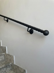 Cast Iron Twisted Rope Stair Handrail Wall Mounted Industrial Style Rust Resistant For Staircase - Product Image 3