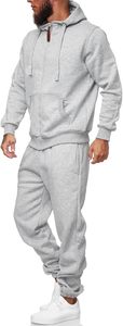 Custom 480GSM Heavy Brushed Fleece Tracksuit Men Zip Hoodie <b>Pants</b> Set Solid Navy Blue Thick Winter Streetwear Outfit - Product Image 2