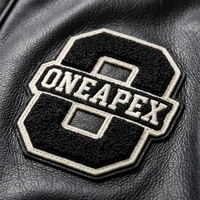 Blouson Bomber Homme Noir et Blanc à Col Montant Personnalisé avec Broderie Lettres – Style Hiver Streetwear