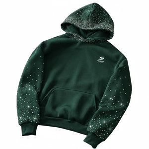 Sudadera con Capucha de Algodón 100% para Hombre, Estilo Moderno, con Pedrería, Transpirable, Ecológica, Ideal para Viajes y Moda Urbana - Product Image 1