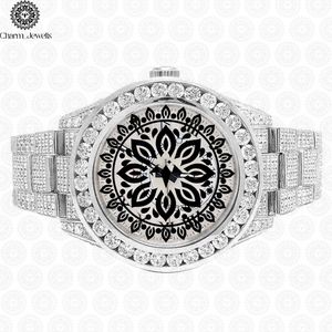 Montre de luxe pour homme Charm_Jewells, boîtier en acier inoxydable de 40 mm, incrustée de diamants, mouvement mécanique analogique, cadran en verre, date automatique 10 - Product Image 5