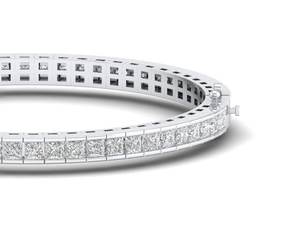 Nouveauté REYES : Bracelets tennis en or massif 14 carats avec moissanite taille princesse 5,1 carats pour femme – Bijoux raffinés à prix de gros - Product Image 5