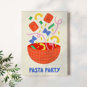 Impresión en lienzo para cocina, póster con ilustración de comida para fiesta de pasta, arte decorativo moderno para pared de cocina - Product Image 1