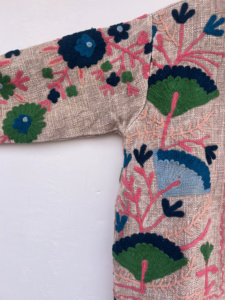 Chaqueta Suzani Estampada Artesanal al por Mayor, Chaqueta Bohemia de Algodón Tejido con Cuello Alto, Abrigo Regular para Otoño/Invierno, Unisex - Product Image 4
