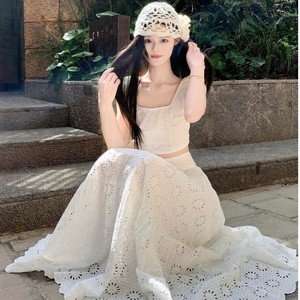 Conjunto de Dos Piezas de Algodón de Alta Calidad con Ojales para Mujer, Ropa de Verano para Vacaciones y Resort - Product Image 6