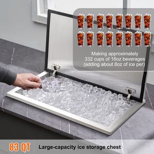 Contenitore per Ghiaccio Commerciale 24"L X 20"W X 15"H in Acciaio Inox 40qt con Coperchio a Cerniera per Cucina Esterna - Product Image 2