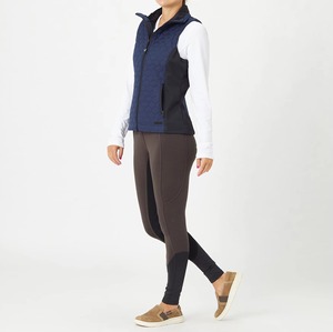 Gilet matelassé sans manches pour femme, taille haute, longueur intégrale, bleu uni, noir, avec fermeture éclair, respirant, en tricot, élasthanne, polyester - Product Image 1