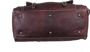 Sac de voyage en cuir de chèvre véritable avec compartiment à chaussures, sacs à main de marques célèbres, sacs en cuir vintage faits à la main - Product Image 1