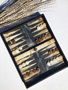 Juego de backgammon de mármol, tablero de backgammon de lujo, juego de backgammon de ónix, tablero de backgammon de piedra, juego de backgammon premium, hecho a mano - Product Image 3
