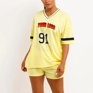 Conjunto de Shorts de Verano para Mujer 2026, Ropa Deportiva Personalizada de Fútbol Americano, Jersey de Fútbol con Número y Nombre del Jugador, Traje Deportivo de Spandex - Product Image 4