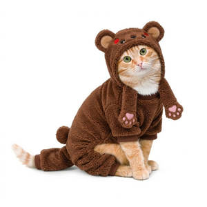 Costume d'animal mignon en laine, moderne, écologique, doux et chaud, pour les fêtes, pour petit chat, en tissu confortable, robe ludique - Product Image 1