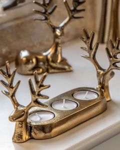 Christmas candle holder reindeer candle holder deer candle <b>stand</b> festive candle holder Christmas decor holiday candle holder <b>tea</b> - Product Image 2
