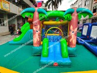 Parcours d'obstacles gonflable Kangourou Small Combo, Piste de course, Château de saut extérieur décoratif, Petite machine distributrice, Sports de carnaval