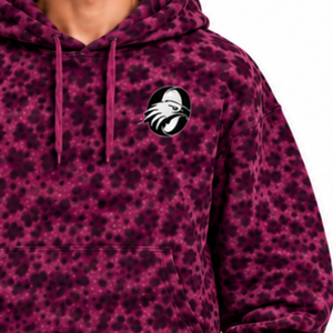 Plum <b>Leopard</b> <b>Print</b> <b>Hoodie</b> Oversized Pullover Streetwear Sweatshirt Heavyweight Fleece Drawstring Pocket Casual Fashion Top - Product Image 5