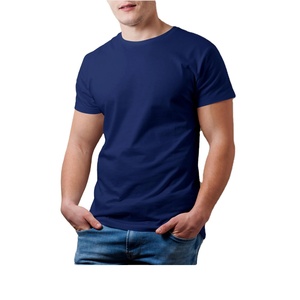 T-shirts pour hommes 100% Coton, décontractés, unis, en molleton bouclette, avec broderie chenille et impression de logo personnalisés, grandes tailles, vierges, directement de l'usine - Product Image 1