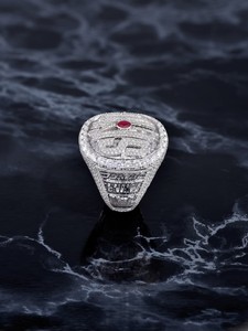 S925 Rhodium Plated Pave Setting <b>Cluster</b> Ring <b>Crystal</b> Rhinestone Geometric Fan Band Jewelry Gift - Product Image 4
