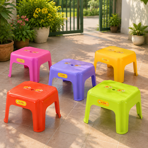 Low PP Plastic <b>Stool</b> Oval Pattern Multi Color Lightweight Portable Durable Utility Ottoman Seat Living Room Furniture Farmhouse - Product Image 4