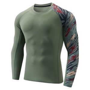 Men's Compression Rash Guard Polyester Training Top Gym Fitness Short Sleeve Sun Protection Custom Logo Rash Guard - Product Image 5