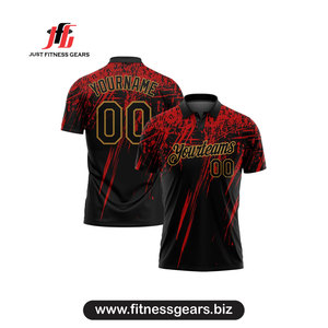 Just Fitness Gears Men's Black <b>Orange</b> Custom for Shirt Long Sleeve Solid Breathable Embroidered Sporty Knitted Polyester - Product Image 3
