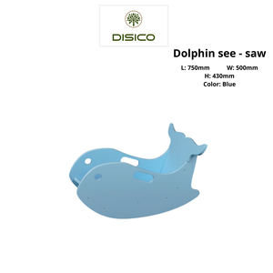 Jouet en bois bleu pour enfants DISCO Dolphin See-Saw, équipement de jeu d'intérieur, longueur 750 mm - Product Image 6