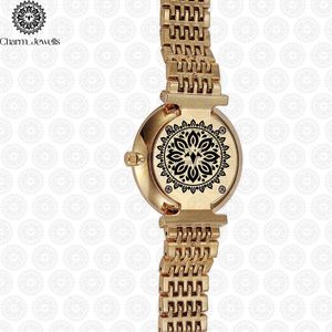 Charm_Jewells Luxury Round Analog Quartz <b>Watch</b> Stainless Steel Band 30mm <b>Diamond</b> Bezel Folding Clasp Women's Fashion - Product Image 2