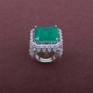 Tisha CZ Designer Ring-Trendy 18K Gold Plated Water Drop Zircon Inlay Fashion Band - Product Image 3