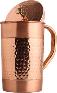 Carafe décorative en métal, pichet à eau en cuivre, carafe à eau en cuivre martelé de luxe - Product Image 6
