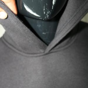 100% cotton <b>black</b> color Hoodie 450 GSM cotton <b>fleece</b> custom embroidery printing embossing oversized fitting hoodies Clush Sports - Product Image 6