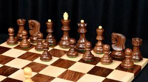 Jeu d'échecs russe traditionnel de Zagreb, pièces en sheesham et buis, roi de 3,1 cm, au meilleur prix - Product Image 2
