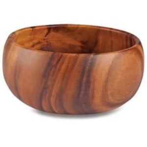 Deep Round Wooden Serving Bowl For <b>Large</b> Portion Salad Serving Rice Pasta And Fruit Display With Natural Eco Friendly Material - Product Image 1