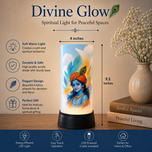 Krishna LED <b>Night</b> Lamp Acrylic Spiritual Table <b>Light</b> USB Touch Decorative Bedside Janmashtami Diwali Gift for Home Temple Room - Product Image 5