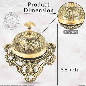 Cloche de service vintage en laiton, cloche décorative pour comptoir de réception, cloche d'appel pour hôtel, restaurant, bureau, cloche de table, décoration de maison, cadeau - Product Image 5