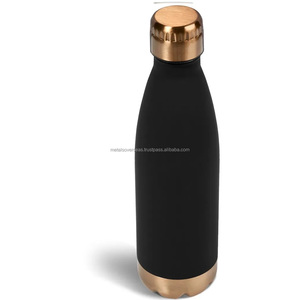 Sleek Black Copper Silk <b>Water</b> <b>Bottle</b> Gold Accents Modern Design Direct Drinking Copper Lid Fast Delivery Eco-Friendly Dishwasher - Product Image 1