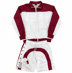 Custom Winter Plus Size Hooded Tracksuit Set Windbreaker Short Zip Jacket Shorts Breathable Sporty Style Regular Fit Spring Wear - Product Image 6