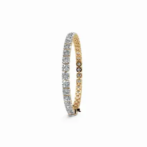 Bracelet et jonc tennis pour femme Eleanor, 38 diamants ronds cultivés en laboratoire, or 10/14/18 carats, certifié IGI, fabriqué en Inde - Product Image 2